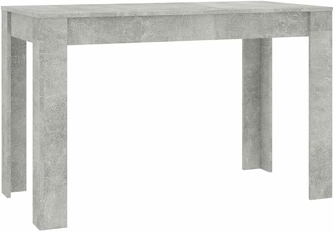 Concrete Grey Dining Table, Engineered Wood Standard Dinner Table, 47.2x23.6 Inch, Modern Kitchen and Dining Room Furniture, Durable & Easy Clean