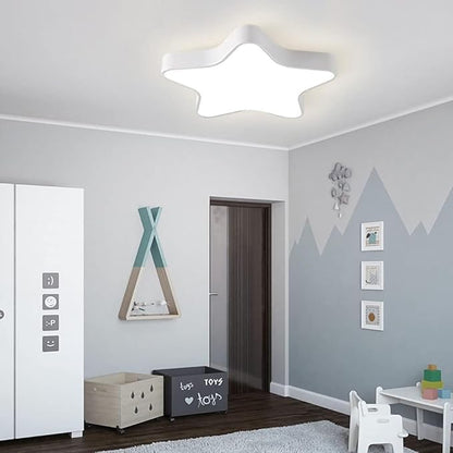 LED Ceiling Light Fixture, 20 Inch Modern Pentagram Recessed Ceiling Lights,3000K-6000K Dimmable Light, White 36W Close to The Ceiling Lighting Flush Mount Living Room Ceiling Lamp