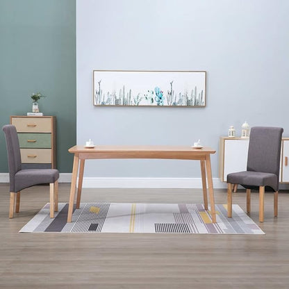 Taupe Dining Chair Set of 2, 8.5"x6.5"x14.9" Modern Fabric Accent Chairs with Solid Wood Legs, Ergonomic Comfortable Seating for Dining Room, Kitchen, Living Room or Bedroom