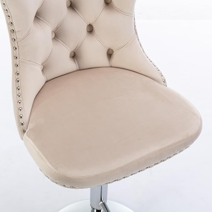 17.7 inch Base, Modern Upholstered Bar Stools with Backs Comfortable Tufted for Home Pub and Kitchen Island,Gray,Set of 2 (Foam + Beige + Velvet)