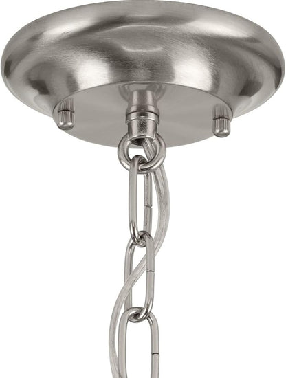 Progress Lighting 1-Light Fresnel Glass Coastal Pendant Light, Fresnel Lens Collection , Indoor, P5188-09, Brushed Nickel