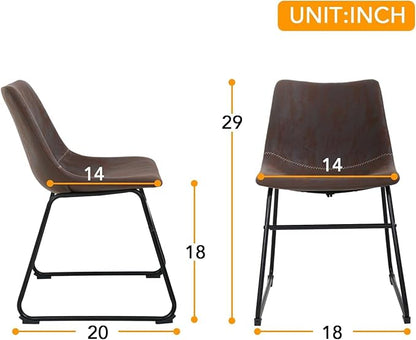 PayLessHere Dining Chairs Set of 2 Kitchen Chairs Living Room Chairs Counter Stools with Backs Leather Island (18 Inch)