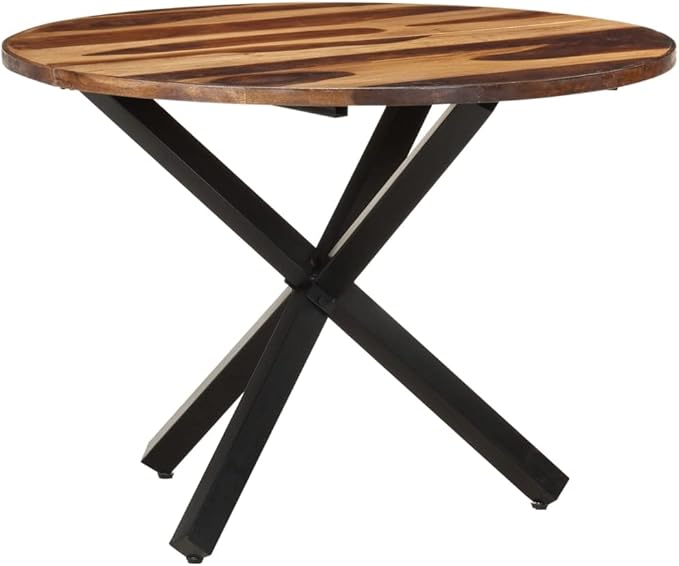 Dining Table,Round dining table,writing desk, computer desk, balcony table,for home, restaurant, bar, pub, bistro, coffee shop, kitchen island , 39.3"x39.3"x29.5" Acacia Wood with Sheesham Finish