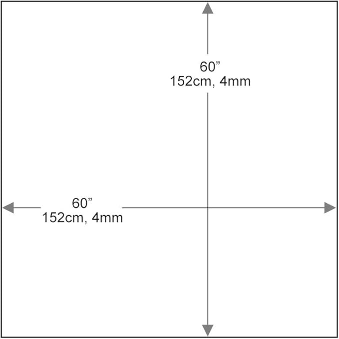 Dulles Glass 60 inch Square Glass Table Top - Tempered - 1/4" Thick Glass Surface, Safe Flat Polished, Eased Corners, Multipurpose for Dining Table, Patio, Coffee and End Table