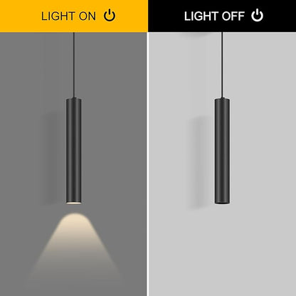 Modern Kitchen Island Black Pendant Light, 1 Light Pendant Line Adjustable Ceiling Pendant with GU10 LED Bulb for Living Room.(3Pack)