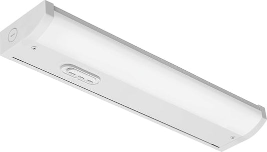 Juno UCES 18 Inch LED Under Cabinet Lighting, LED Kitchen Cabinet Light Fixture Hardwired, Dimmable, Damp Rated, Selectable Warm, Neutral, Cool White Light (UCES 18IN SWW4 90CRI WH M6)