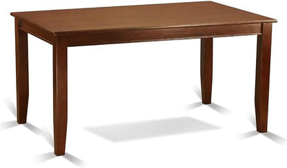 HomeStock 7 Piece Dining Room Table Set Consist of a Rectangle Kitchen Table and 6 Coffee Linen Fabric Parson Dining Chairs, 36x60 Inch, Mahogany