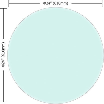 24" Tempered Glass Table Top Round Transparent Table Surface 3/8'' Thick Beveled Edge Multipurpose for Dining, Coffee, Restaurant and End Table (3/8" Thick - Beveled Edge, 24 inch)