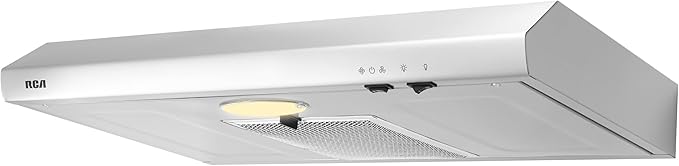 RCA R-RHUCC30SSS 30 in. Century Collection Ductless Under Cabinet Range Hood, Reusable Filter, Rocker Switch, Light, Stainless Steel