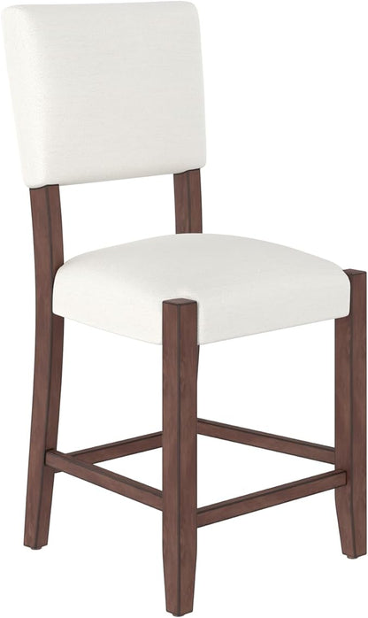 Mid Century Modern Stools Set of 4 Off White Rubber Wood Elegance Kitchen Island Dining Room Cozy Living