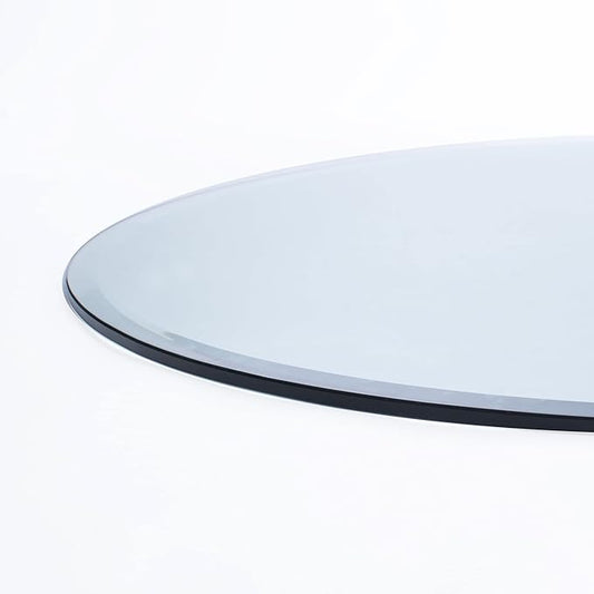 Spancraft 28" Inch Round 1/2" Thick Clear Glass Table Top with Beveled Edge and Tempered Glass, Replacement Glass Table Top, Great for Dining Tables, end Tables, and Outdoor Patio Table Tops or Table