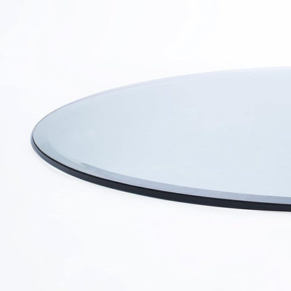Spancraft 44" Inch Round 1/2" Thick Clear Glass Table Top with Beveled Edge and Tempered Glass, Replacement Glass Table Top, Great for Dining Tables, end Tables, and Outdoor Patio Table Tops or Table