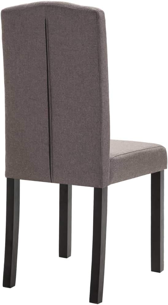 Set of 4 Taupe Fabric Dining Chairs with Rubber Wood Frame 8 x 6.5 x 14.7 in Ergonomic Modern Farmhouse Seating for Kitchen Dining Room Living Room
