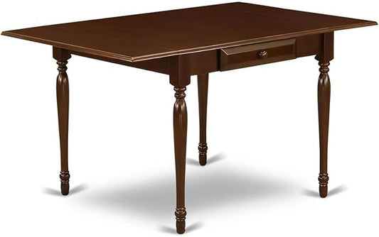 East West Furniture MZT-MAH-T Monza Kitchen Table - a Rectangle Dining Table Top with Dropleaf & Stylish Legs, 36x54 Inch, Mahogany