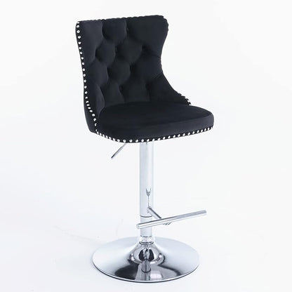 Modern Dining Chair with Back, Sturdy Stable Kitchen Side Chair Set for Dining Room, Mid-Century Luxury Furniture with Easy Assembly for Home Pub and Kitchen Island,Black-Foam-2PC-2