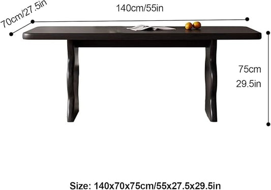 Kitchen Tables, Ripple Shape Modern Dining Table, Wood Dining Room Table for 4-6, Wood Furniture, Computer Office Desk Workstation for Family,Kitchen,Dining Room,Conference Room,Large
