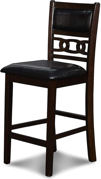 New Classic Furniture Gia 3-Piece Drop Leaf Counter Table Set with 2 Chairs, 42-Inch, Ebony