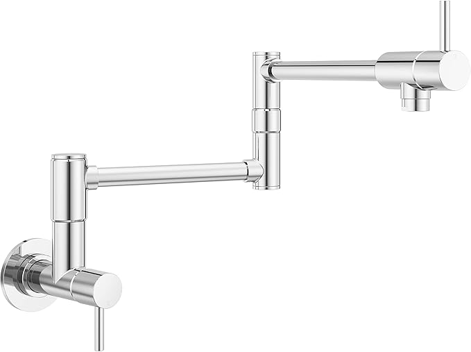 Pfister Lita Pot Filler Kitchen Faucet, 2-Handle, Wall Mounted, Single Hole, Polished Chrome Finish, GT533PFC