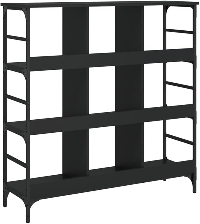 Black Industrial Sideboard, Engineered Wood, Matte Finish, 40.2x40.2x40.7 Inch Large Buffet Cabinet with Adjustable Feet, for Living Room, Hallway Kitchen Furniture