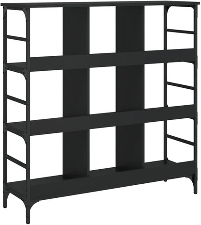 Black Industrial Sideboard, Engineered Wood, Matte Finish, 40.2x40.2x40.7 Inch Large Buffet Cabinet with Adjustable Feet, for Living Room, Hallway Kitchen Furniture