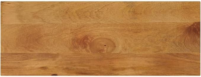 Solid Mango Wood Table Top 80 x 20 in Rectangular Butcher Block Surface Stained Brown Rustic Dining Desk Counter for Kitchen Office Studio