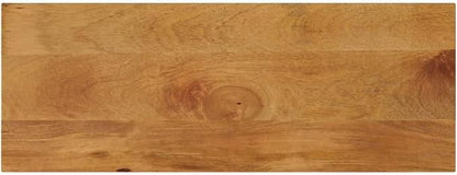 Rustic Solid Mango Wood Dining Tabletop 31.5 x 7.9 x 1.5 in Brown Rectangular Butcher Block Style Countertop Easy Clean Indoor Kitchen Desk Top for Dining Room Living Room