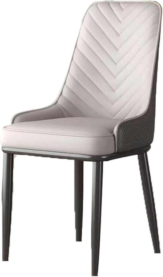 Accent Dining Chairs, PU Leather Chairs, Sleek Black Metal Legs for Living Room/Kitchen Island