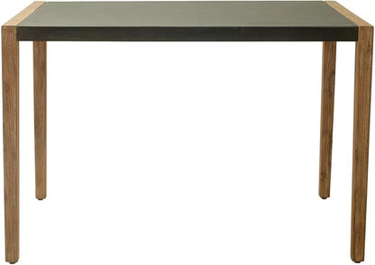 HomeStock Gray Counter Table - Acacia Wood Dining Table - Modern Kitchen Island