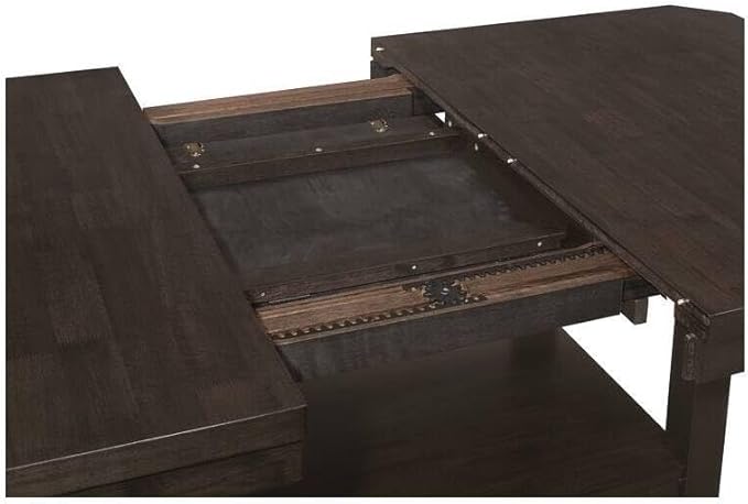 HomeStock Counter Height Table with Storage ' Rectangular Kitchen Dining Table ' Cappuccino Finish
