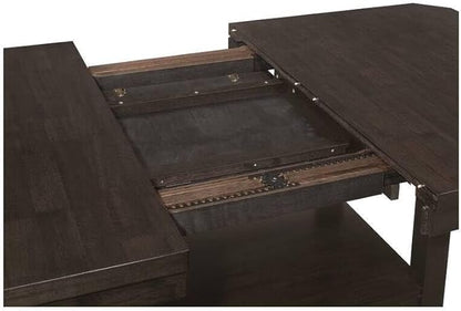 HomeStock Counter Height Table with Storage ' Rectangular Kitchen Dining Table ' Cappuccino Finish