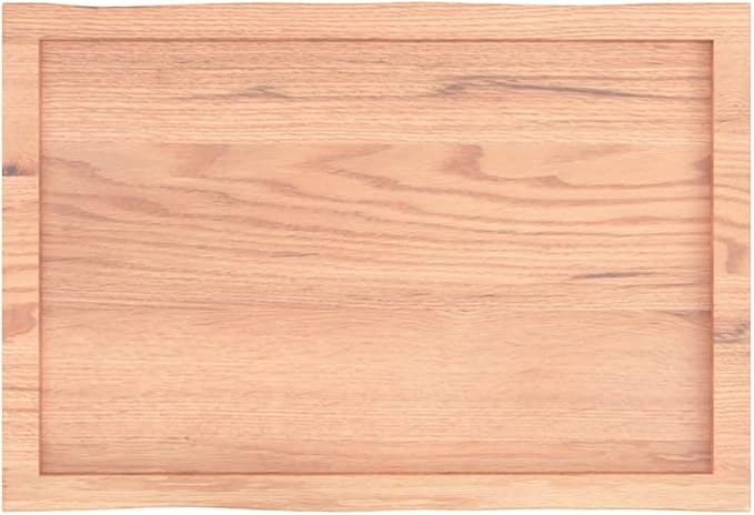Solid Oak Wood Rectangular Tabletop 31.5 x 19.7 x 2.4 in Handcrafted Rustic Brown Countertop Varnished Smooth Close for Dining Room Kitchen Desk Bar