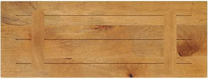 Solid Mango Wood Table Top 80 x 20 in Rectangular Butcher Block Surface Stained Brown Rustic Dining Desk Counter for Kitchen Office Studio
