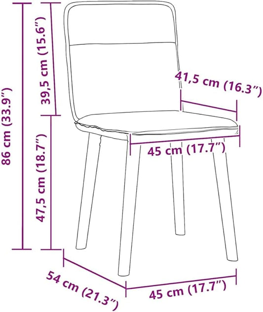 Dark Grey Dining Chair Set of 4 Fabric Seat Rubberwood Legs 16.3" Depth 18.7" Height Easy Assembly