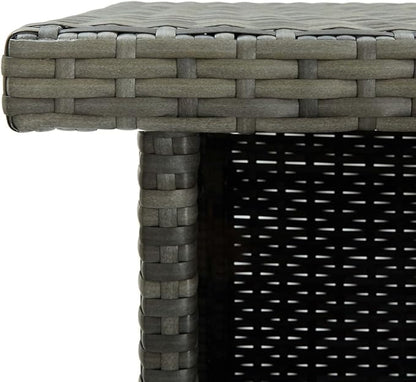 Gray Corner Bar Table with Storage Shelves, Rectangular Modern Design for Small Spaces, Indoor and Outdoor Use in Dining Room Kitchen Patio