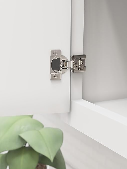 Amerock 2 Pack 1/2 inch Overlay Soft-Closing Compact Concealed Hinge for Face Frame Cabinet, 105-degree Opening Angle with 3-Way adjustability