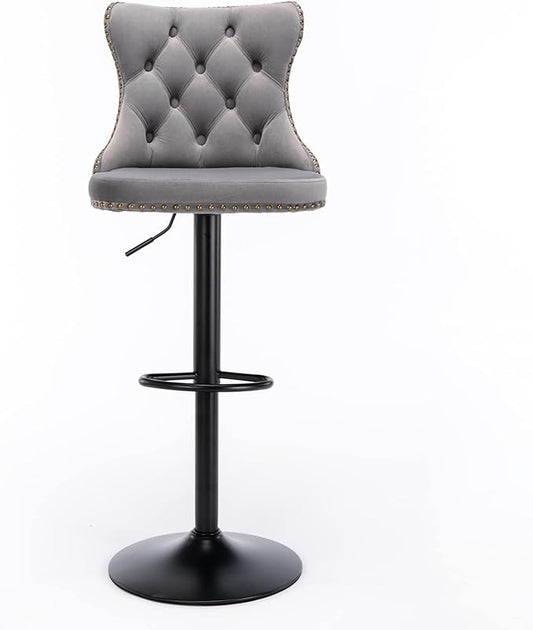 Modern Dining Chairs, Mid-Century Kitchen Table and Chairs with Sturdy Stable Base, Easy Assembly Luxury Furniture for Dining Room, Home Pub and Kitchen Island,Gray-Foam-2pc