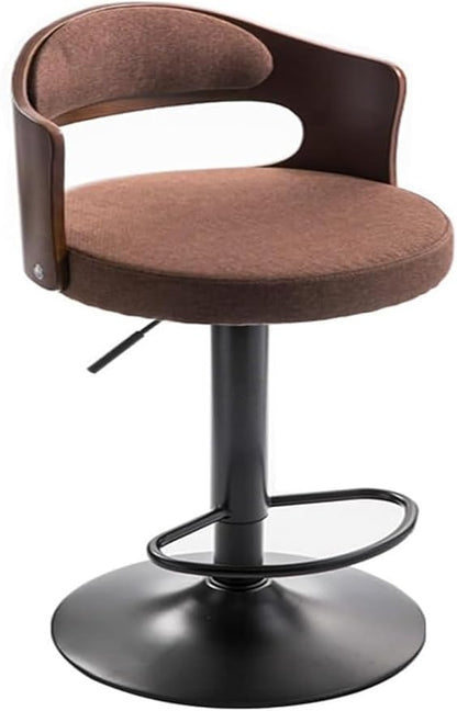 Adjustable s with Back, Upholstered Stools with Footrest and Armrests for Kitchen Island and Counter Height Dining,/Brown B
