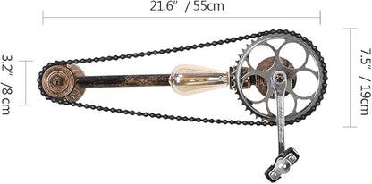 Farmhouse Rustic Wall Decor light With E26 Base Edison Retro Industrial Style Vintage Wall Lamp With 5.9Ft Wire Adjustable Plug in Cord Wall Lanterns For Farmhouse living Room Wall Decor (Bicycle)
