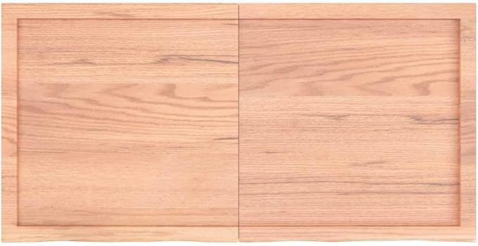 Solid Oak Butcher Block Desk Top 47 x 24 x 1.6 in Foldable Table Top Standing Workbench Rustic Brown Varnished Rectangular for Dining Room Study Small Space