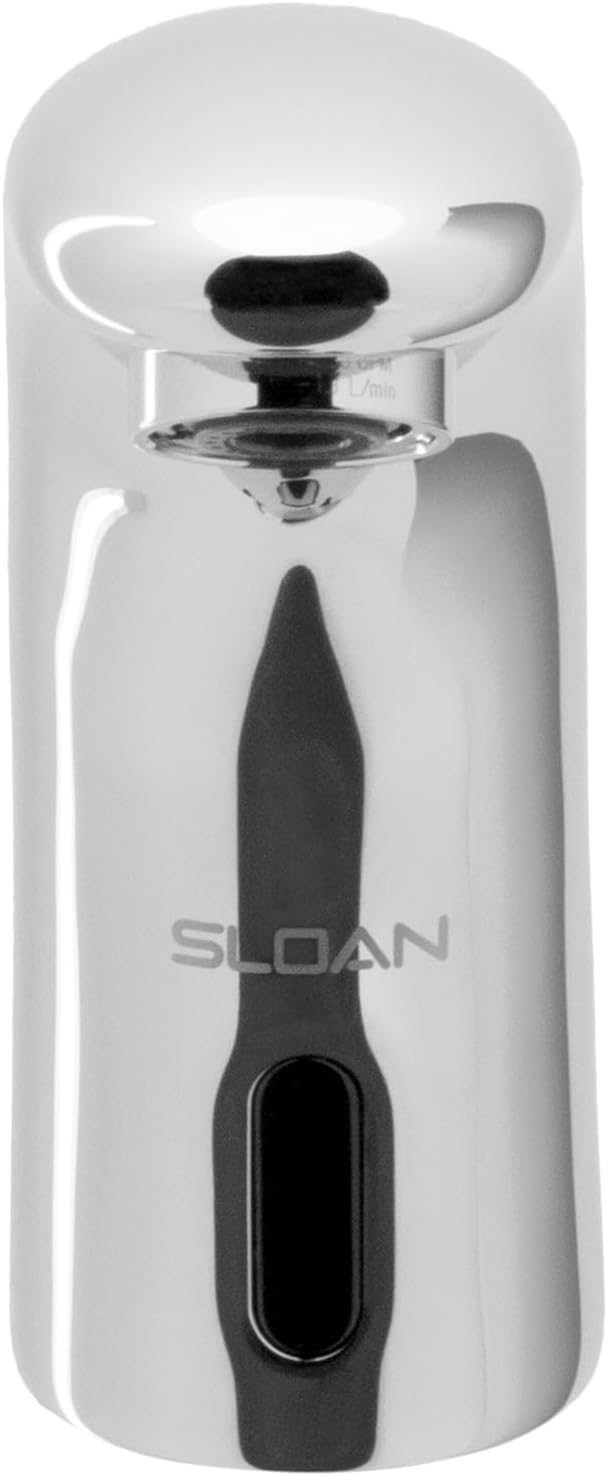 Sloan SF-2450 Sensor Activated Touch-Free Faucet (6 - Pack), Commercial Grade with Mounting Hardware - 0.5 GPM Battery-Powered Deck-Mounted Mid Body, Polished Chrome Finish, 3362124