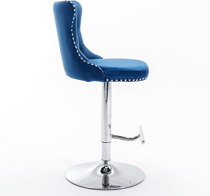 Modern Dining Chairs, Mid-Century Kitchen Table and Chairs with Sturdy Stable Base, Easy Assembly Luxury Furniture for Dining Room, Home Pub and Kitchen Island,Blue-Foam-setof2-3