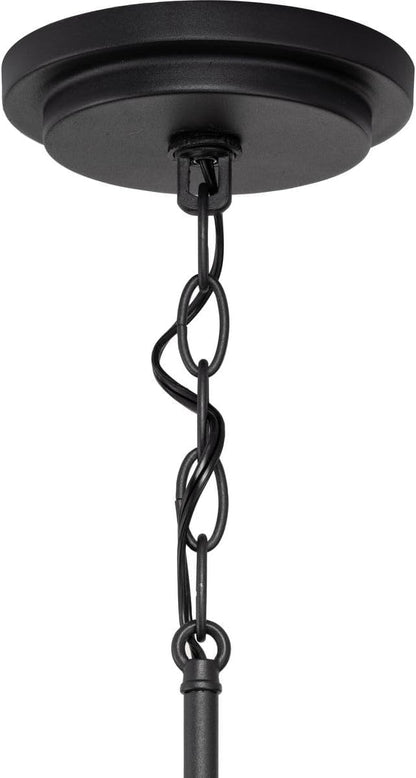 Progress Lighting Briarwood Collection 21 in. 4-Light Textured Black Farmhouse Foyer Chandelier with Painted Ceruse Black