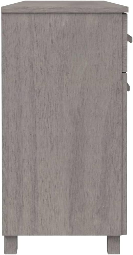 Light Grey Solid Pine Wood Sideboard, 3-Door Buffet Cabinet with Drawers, 44.5" Living Room Storage Furniture, Rectangular Entryway Coffee Station Kitchen Furniture