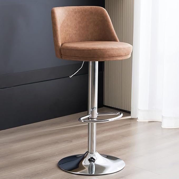 PU Leather Adjustable Stools - Swivel Armless Counter for Kitchen Island, Dining Room &,/Blue B-One Size