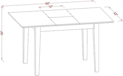 HomeStock 7 Piece Dining Table Set Consist of a Rectangle Dinner Table with Leaf and 6 Dining Room Chairs, 32x60 Inch, Mahogany