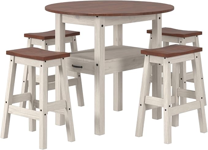 Furniture Dash - Kitchen Island with Seating - Dining Room Table Set for 4 - Small Dining Table Set for 4 - Counter Height Table - Kitchen & Dining Room Sets - 39" W x 39" D x 35.43" H - Farm Range