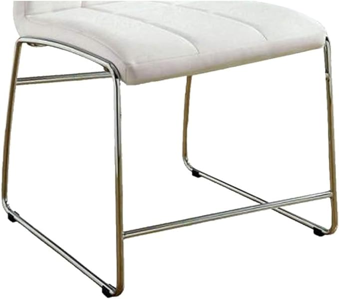 Counter Height Dining Chairs with Leatherette Seat and Chrome Metal Legs for Kitchen Island Seating