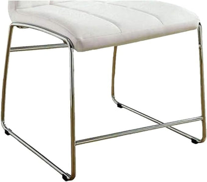 Counter Height Dining Chairs with Leatherette Seat and Chrome Metal Legs for Kitchen Island Seating