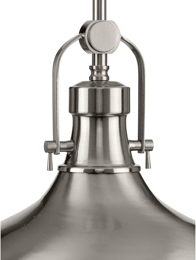 Progress Lighting 1-Light Fresnel Glass Coastal Pendant Light, Fresnel Lens Collection , Indoor, P5188-09, Brushed Nickel