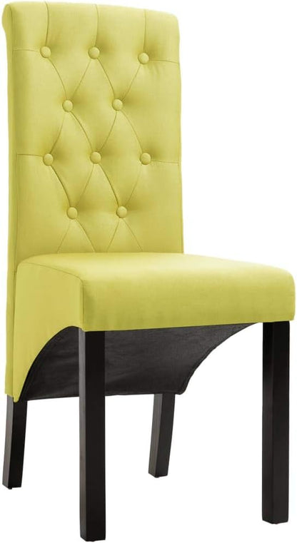 Green Fabric Dining Chairs Set of 2 with Rubber Wood Frame – Ergonomic Kitchen & Dining Room Furniture, 16.5" Seat Width Modern Farmhouse Accent Chairs